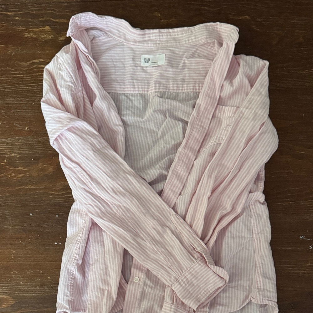 GAP Pastel Pink Striped Button-Down Shirt